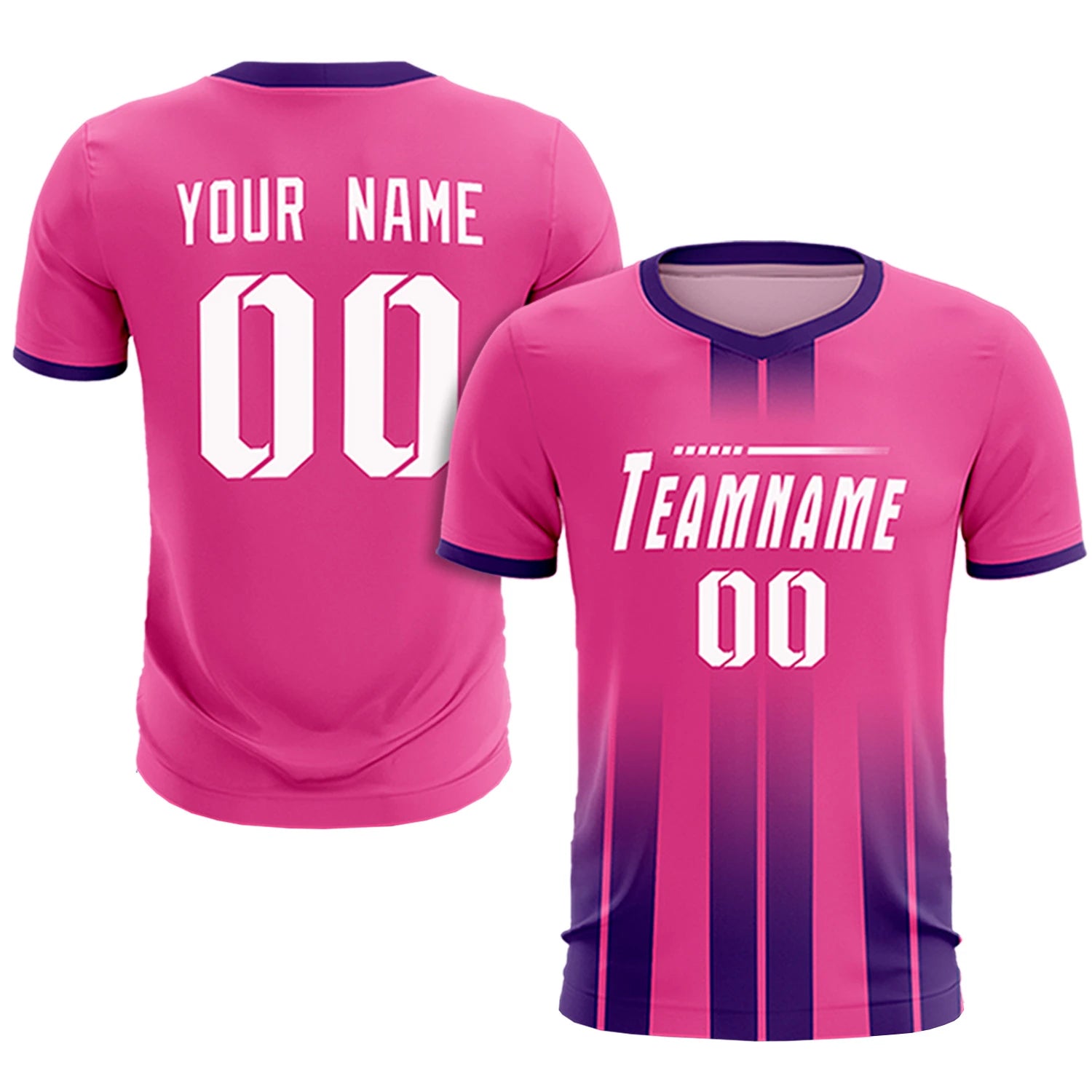 Custom Pink Purple Vertical Training Uniform Soccer Sets Jersey