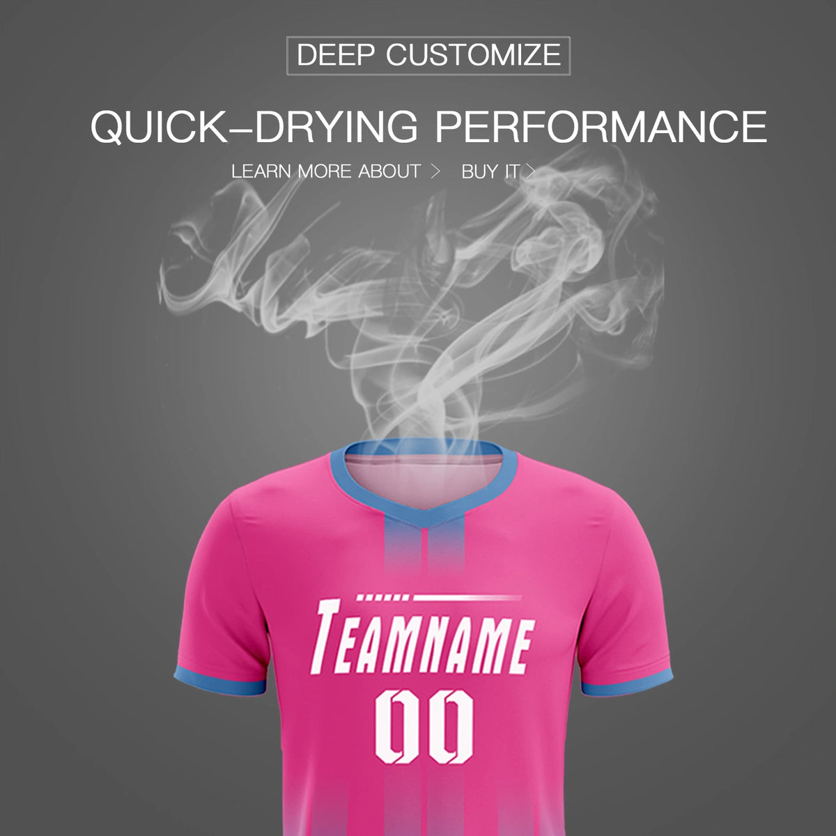 Custom Pink Light Blue Vertical Training Uniform Soccer Sets Jersey