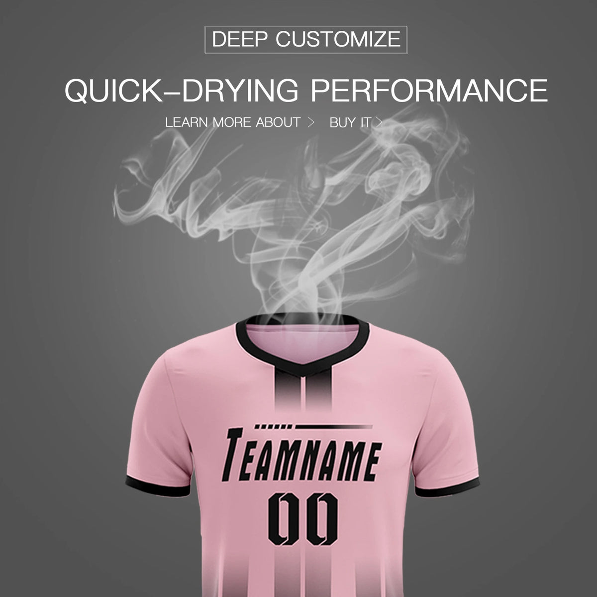 Custom Light Pink Black Vertical Training Uniform Soccer Sets Jersey