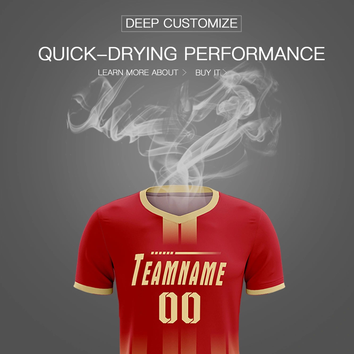Custom Red Khaki Vertical Training Uniform Soccer Sets Jersey