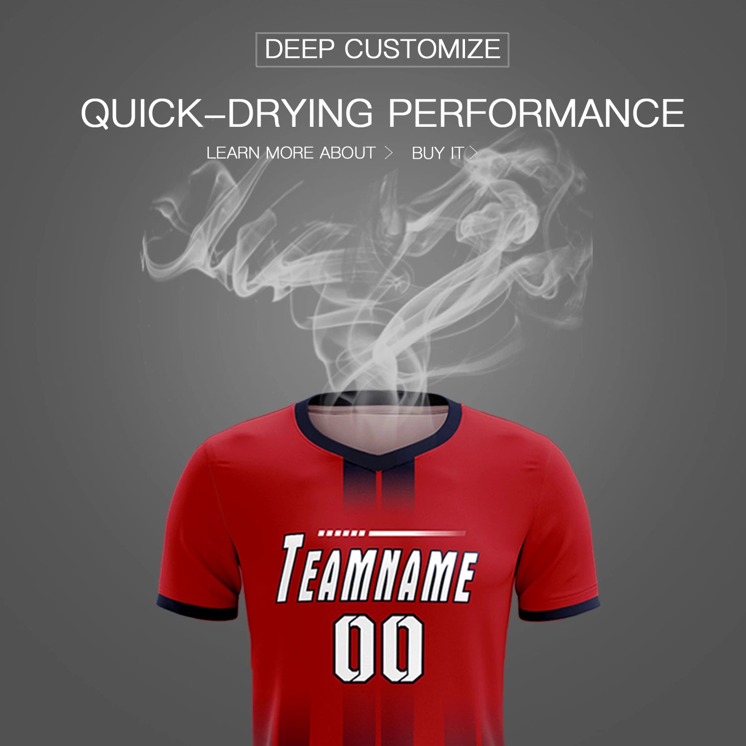 Custom Red Navy Vertical Training Uniform Soccer Sets Jersey