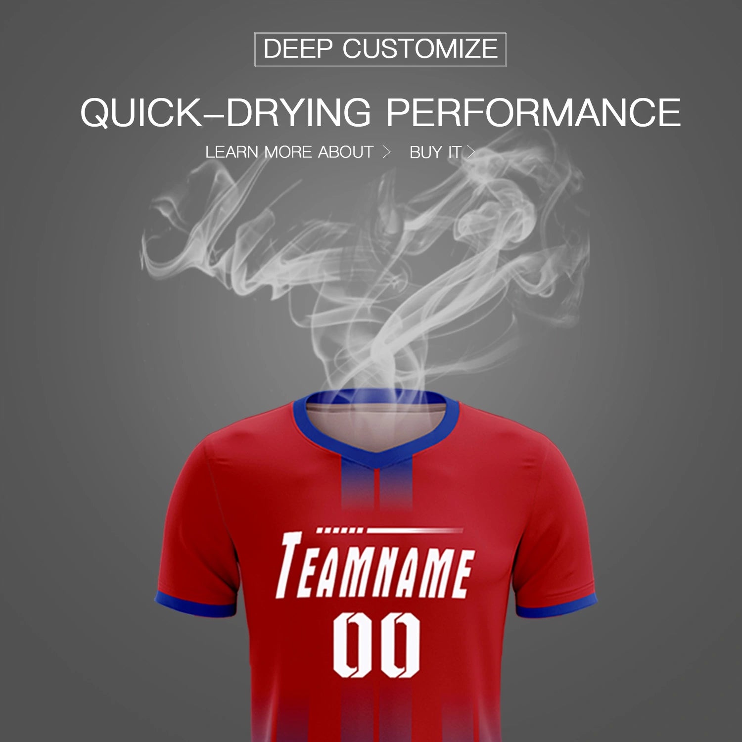 Custom Red Royal Blue Vertical Training Uniform Soccer Sets Jersey