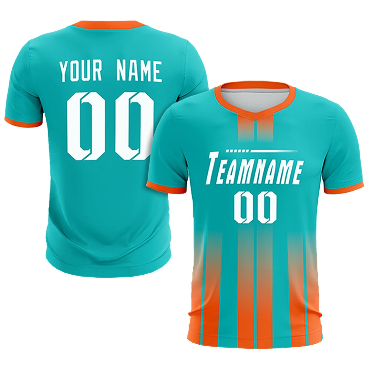 Custom Bright Green Orange Vertical Training Uniform Soccer Sets Jersey