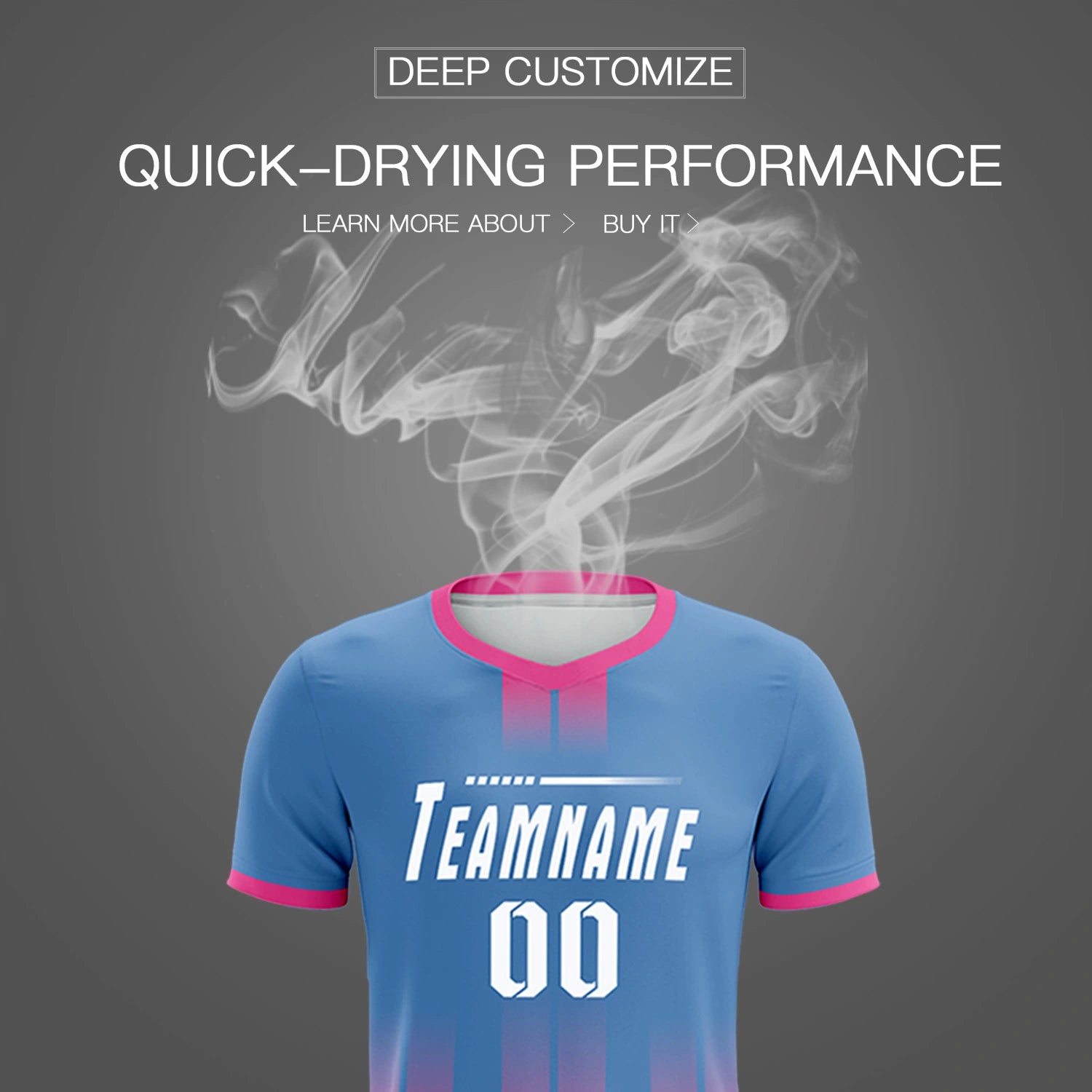 Custom Light Blue Pink Vertical Training Uniform Soccer Sets Jersey