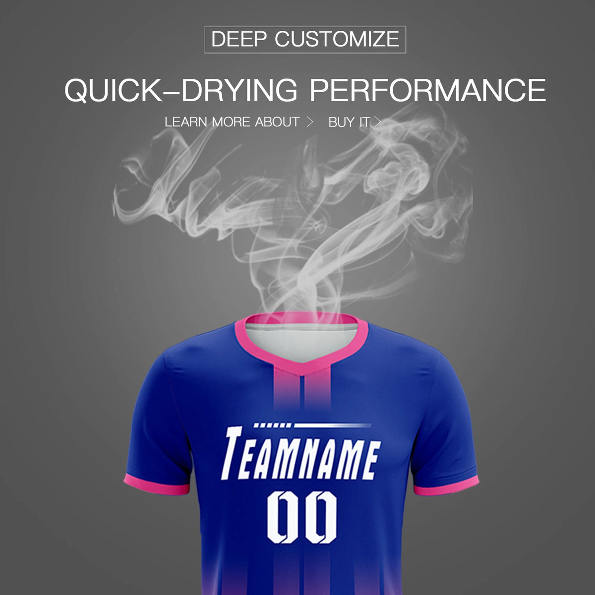 Custom Royal Blue Pink Vertical Training Uniform Soccer Sets Jersey