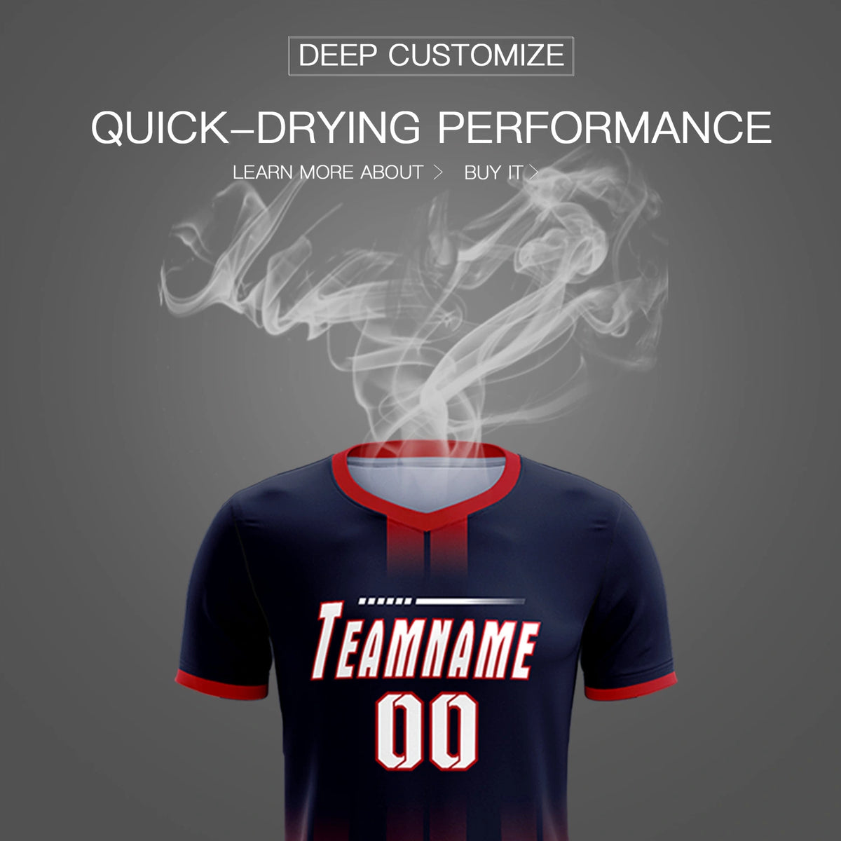 Custom Navy Red Vertical Training Uniform Soccer Sets Jersey