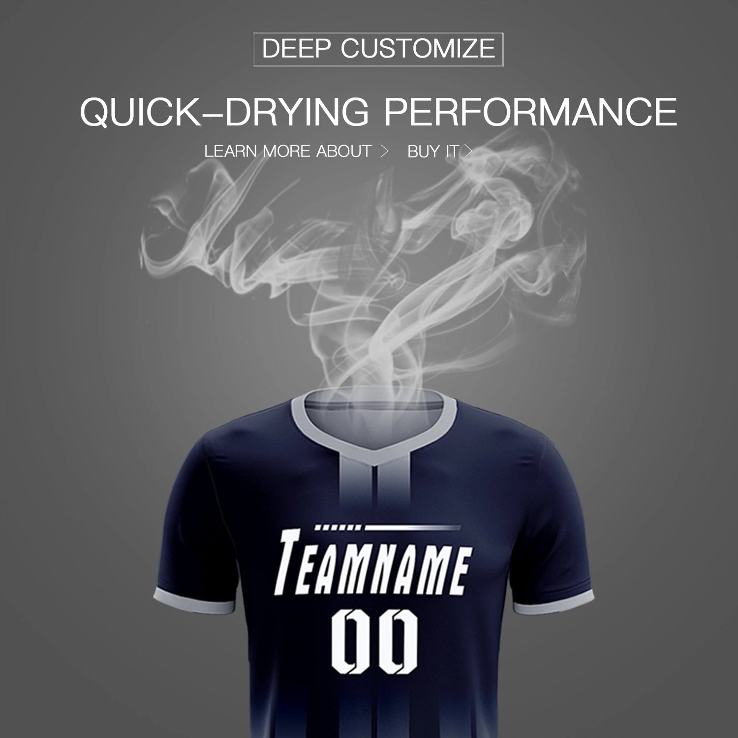 Custom Navy Gray Vertical Training Uniform Soccer Sets Jersey