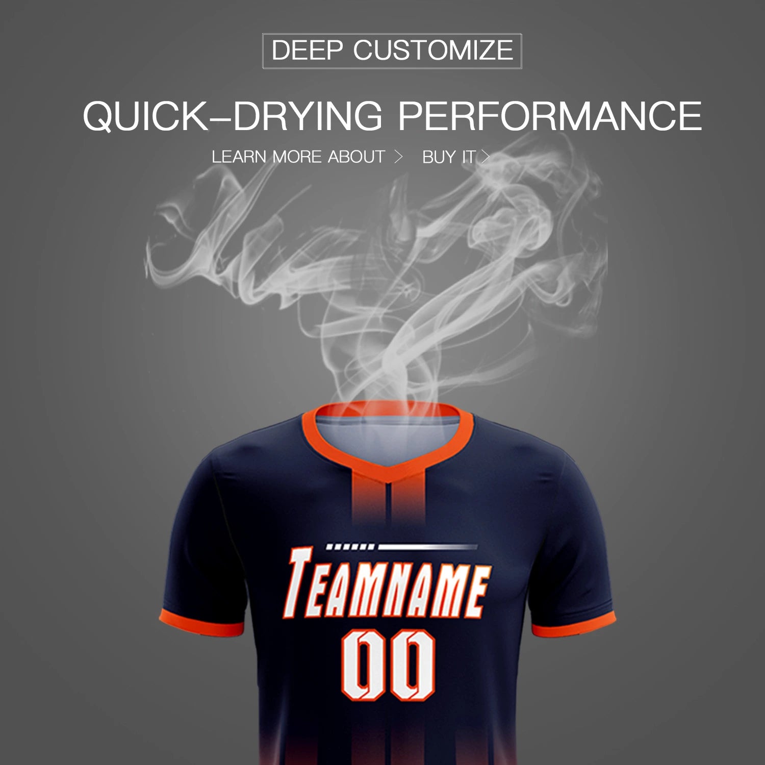 Custom Navy Orange Vertical Training Uniform Soccer Sets Jersey