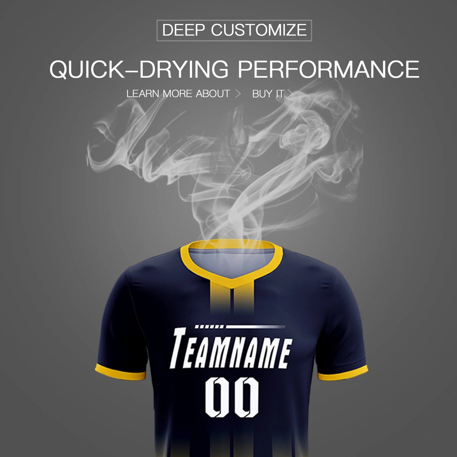 Custom Navy Gold01 Vertical Training Uniform Soccer Sets Jersey