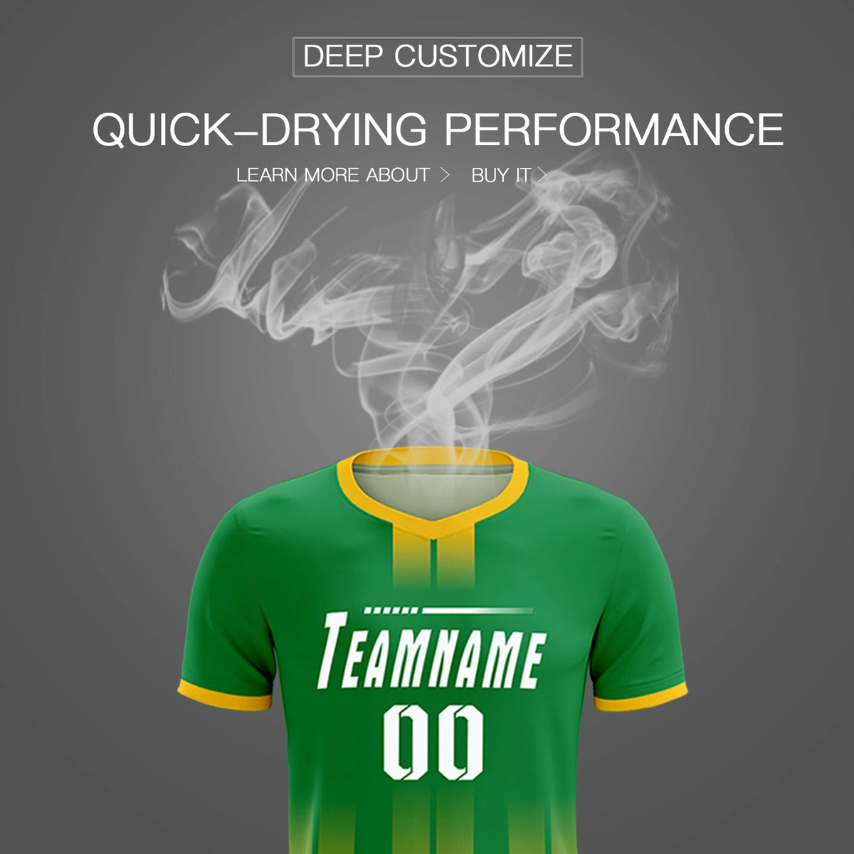 Custom Kelly Green Gold01 Vertical Training Uniform Soccer Sets Jersey