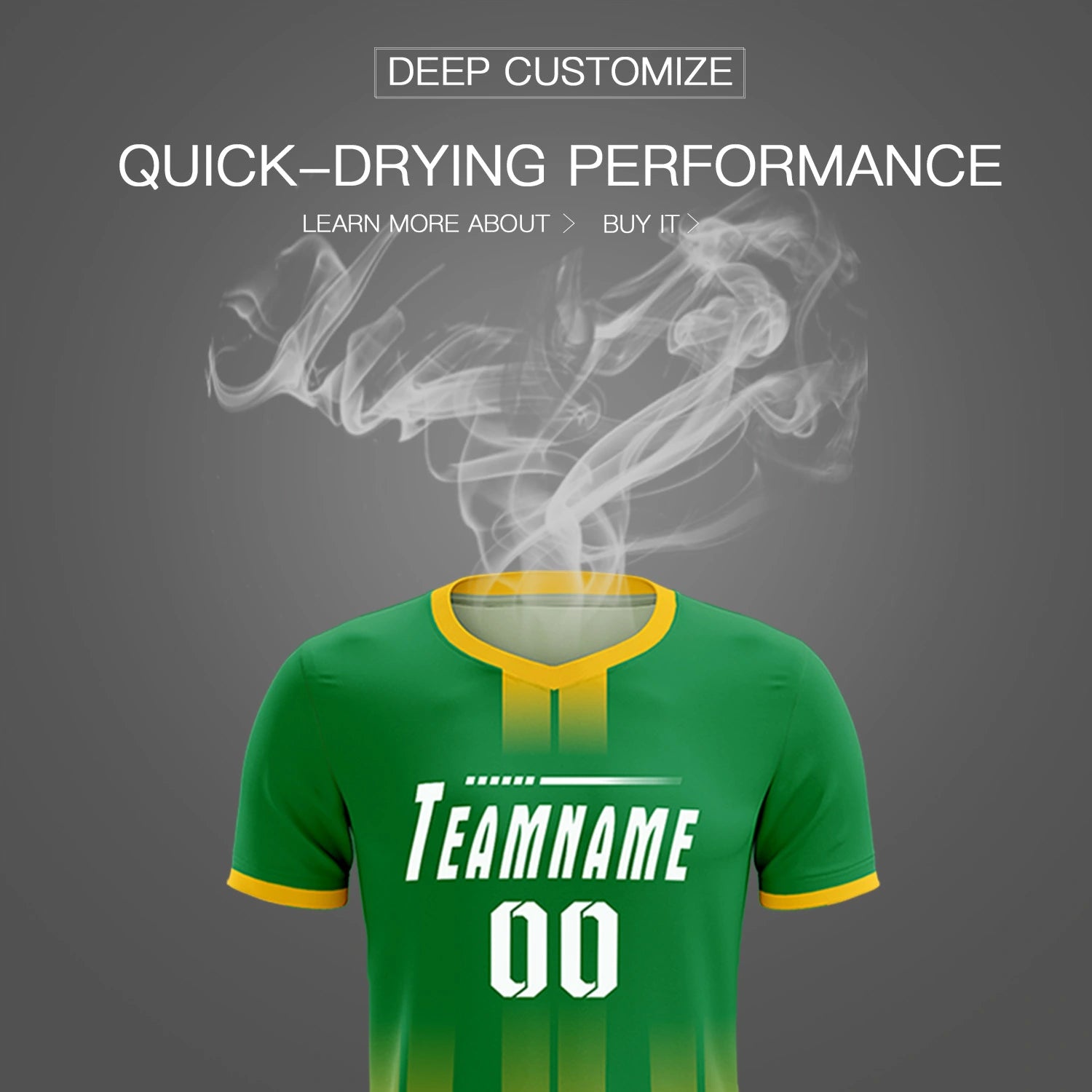 Custom Kelly Green Gold01 Vertical Training Uniform Soccer Sets Jersey