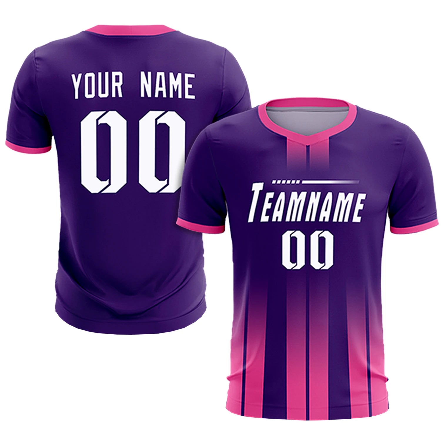 Custom Purple Pink Vertical Training Uniform Soccer Sets Jersey