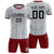 Custom Gray Crimson Breathable Soccer Sets Jersey