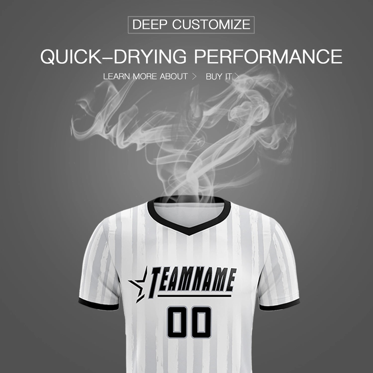 Custom White Black Breathable Soccer Sets Jersey