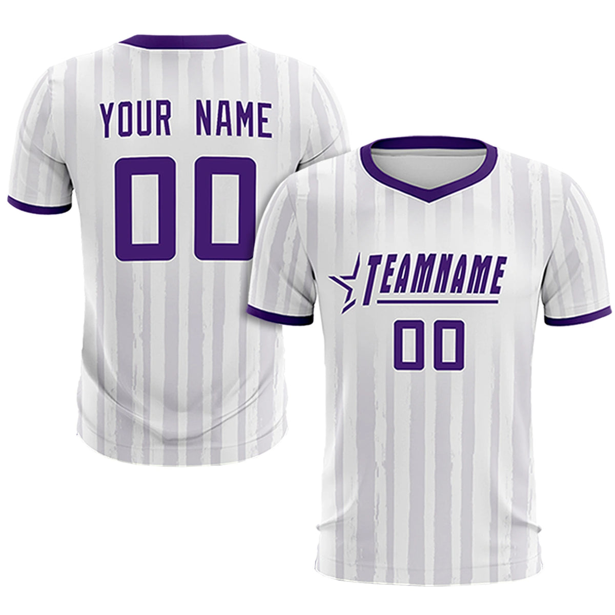 Custom White Purple Breathable Soccer Sets Jersey