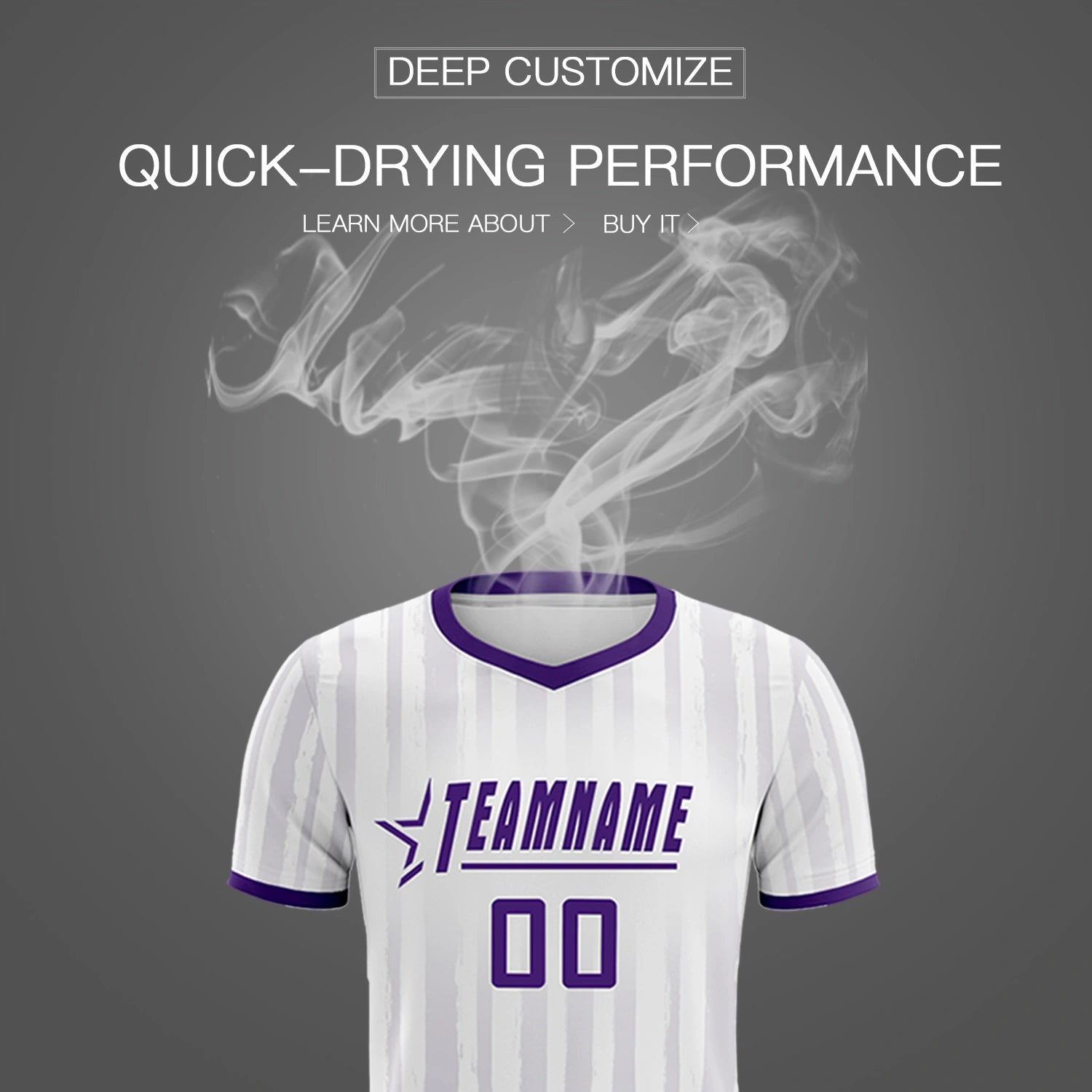 Custom White Purple Breathable Soccer Sets Jersey