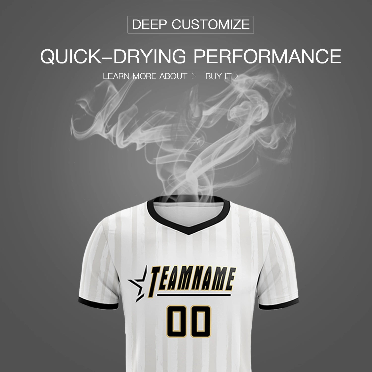 Custom White Black Breathable Soccer Sets Jersey