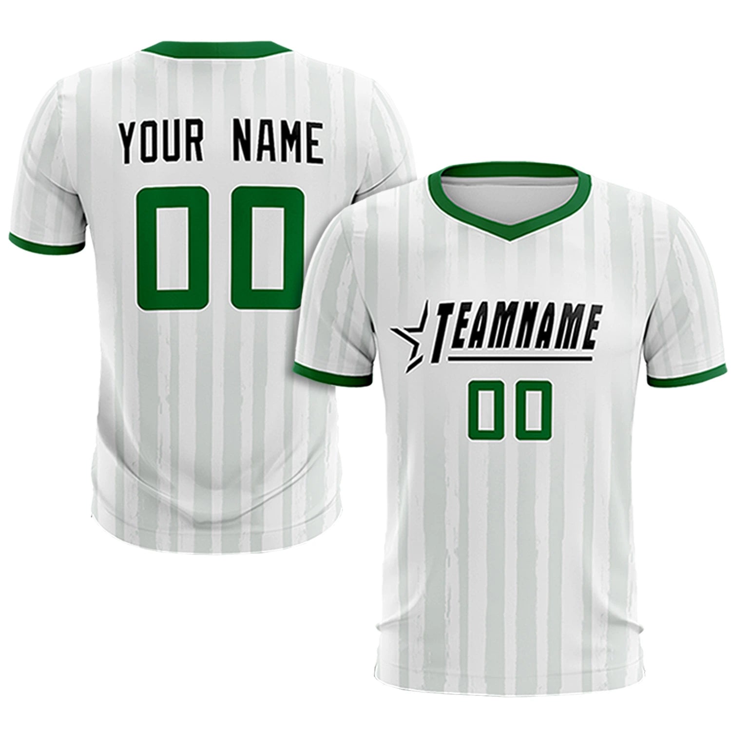 Custom White Kelly Green Breathable Soccer Sets Jersey