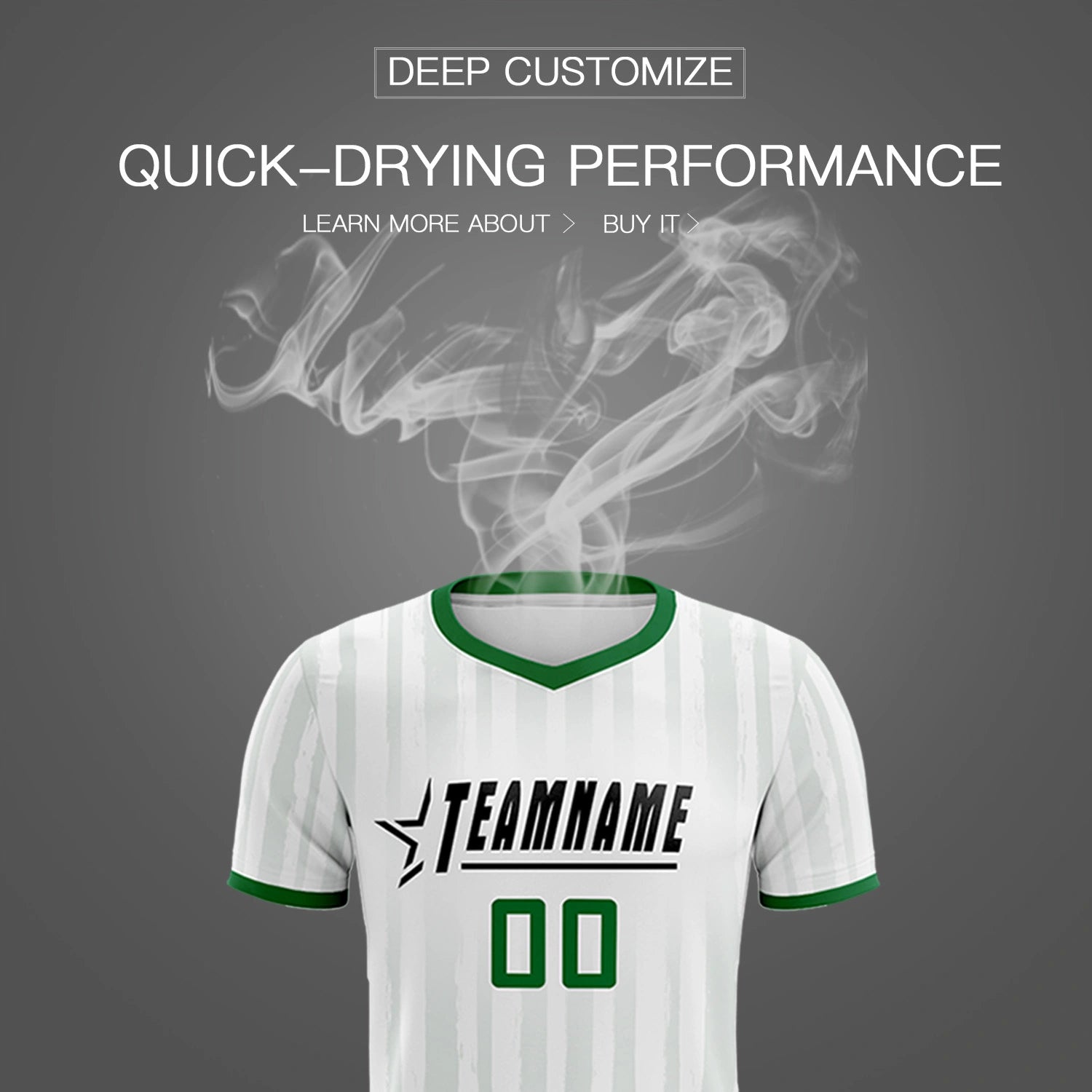 Custom White Kelly Green Breathable Soccer Sets Jersey