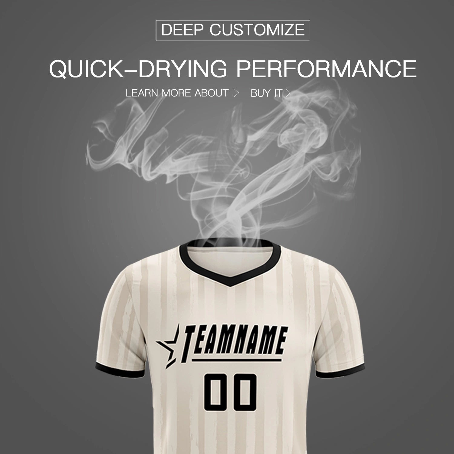 Custom Khaki Black Breathable Soccer Sets Jersey