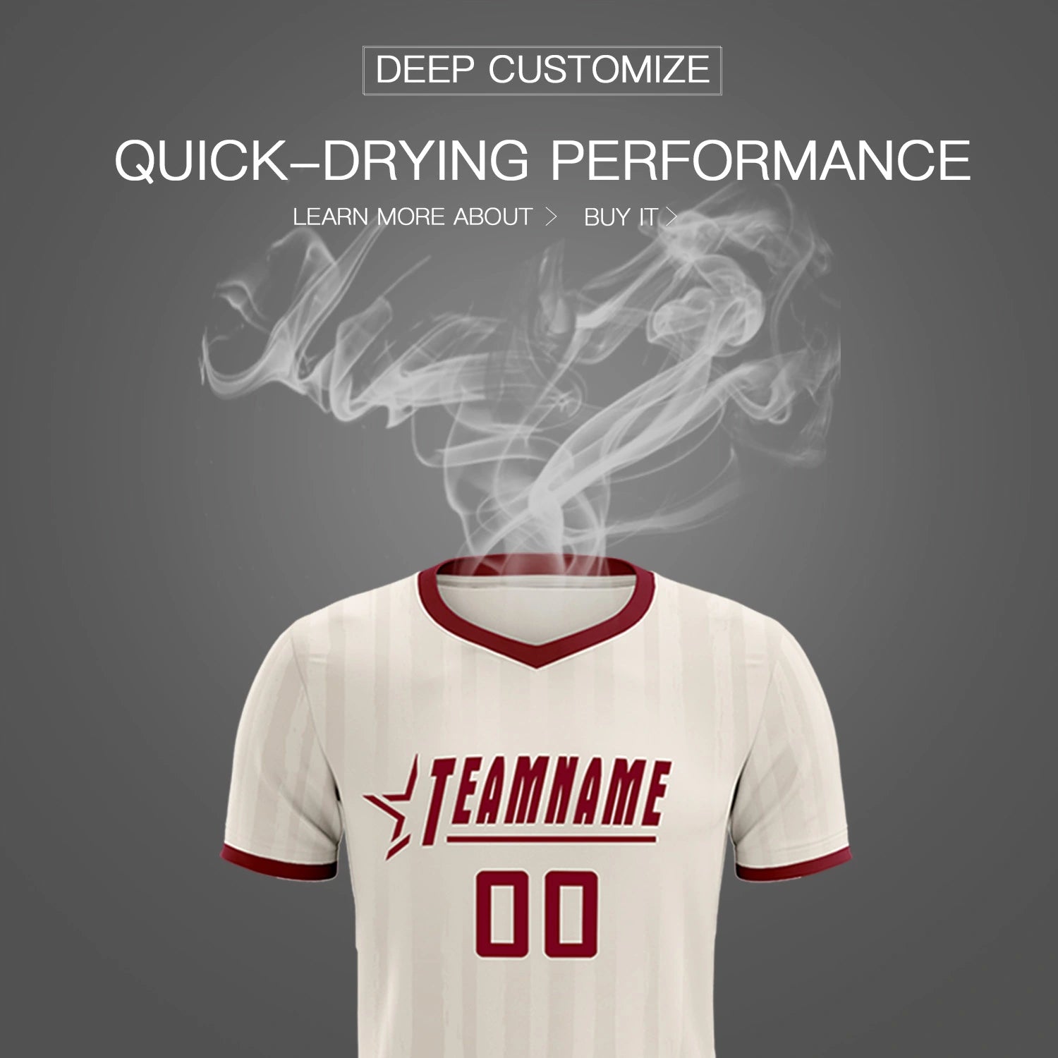 Custom Khaki Crimson Breathable Soccer Sets Jersey