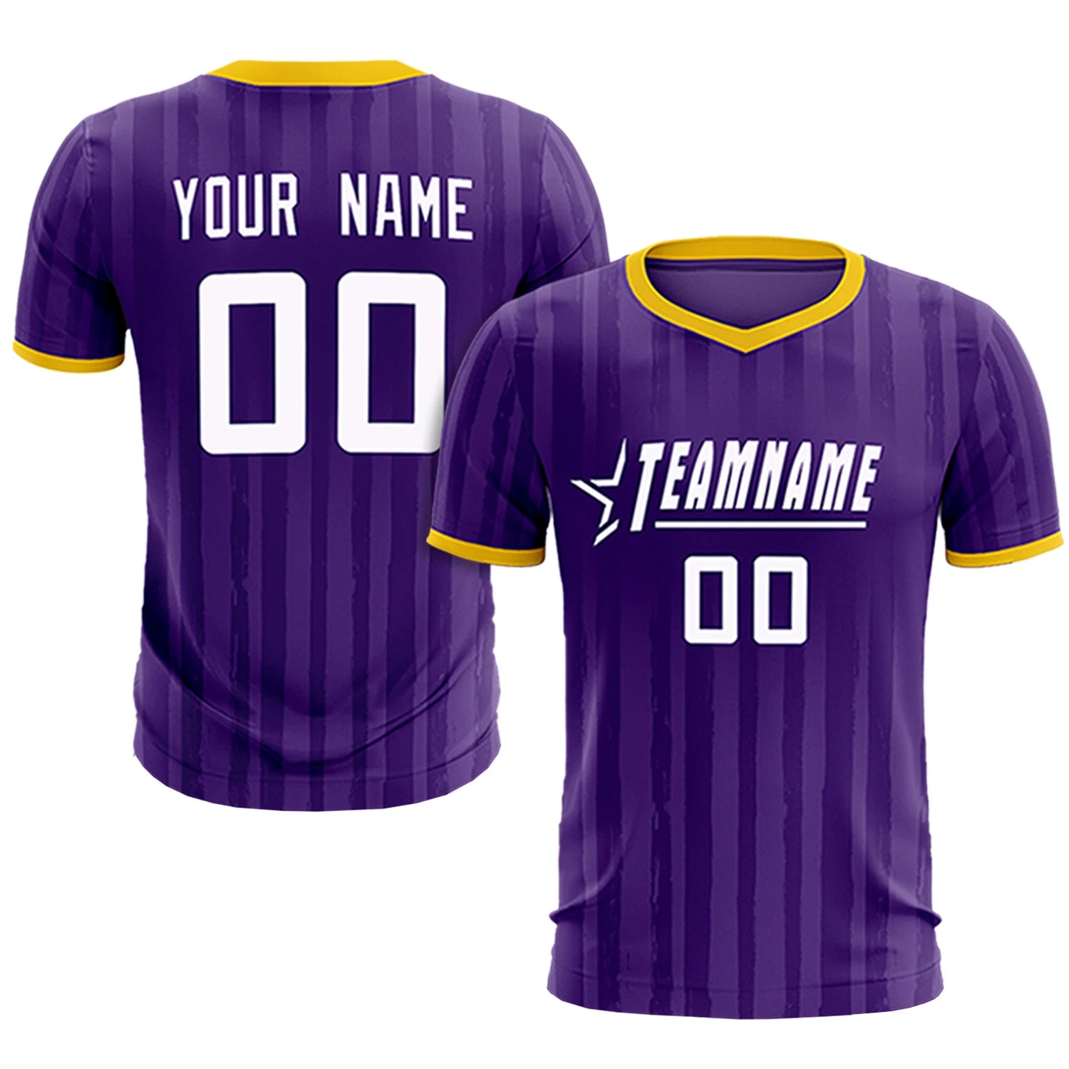 Custom Purple Gold 01 Breathable Soccer Sets Jersey