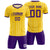 Custom Gold 01 Purple Breathable Soccer Sets Jersey