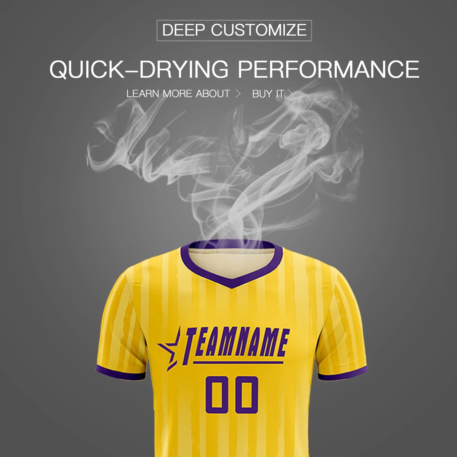 Custom Gold 01 Purple Breathable Soccer Sets Jersey