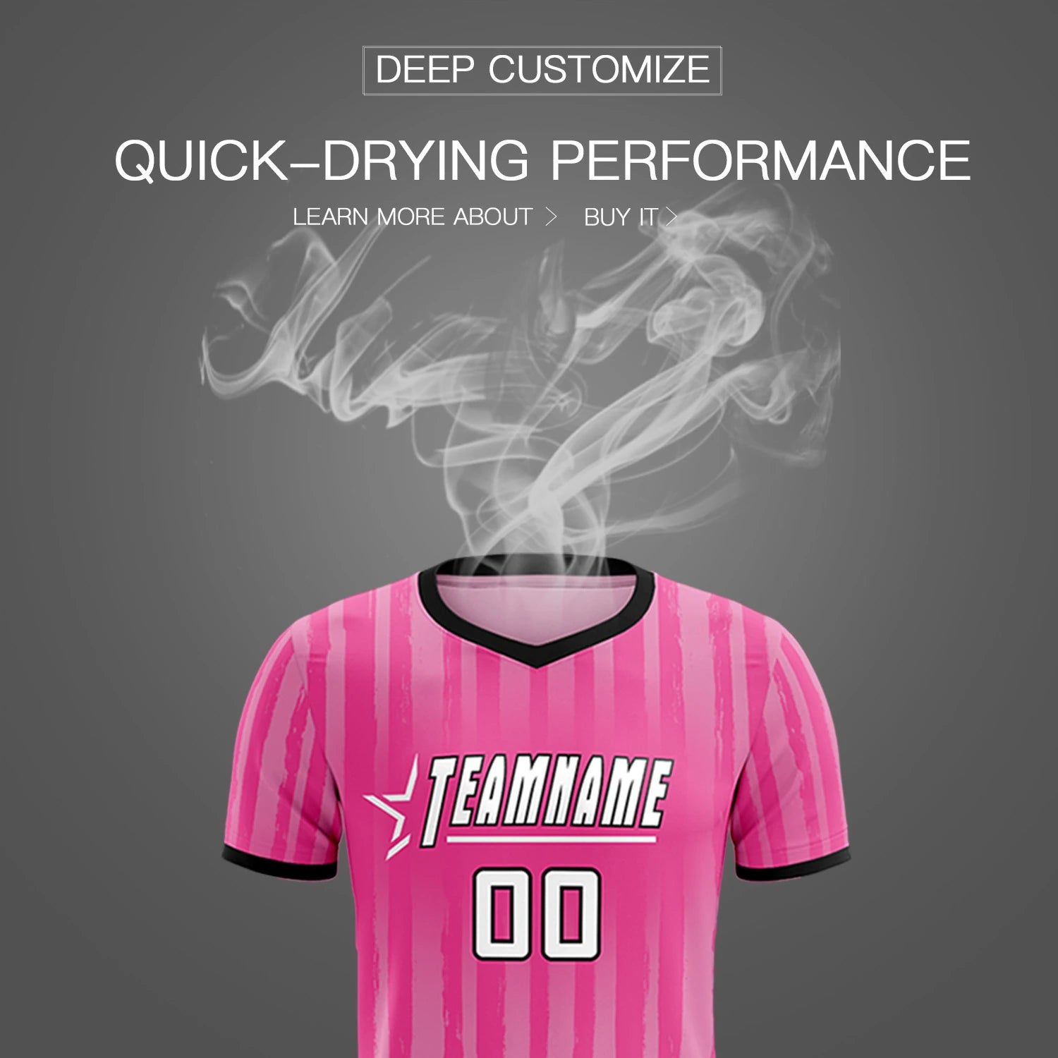 Custom Pink Black Breathable Soccer Sets Jersey