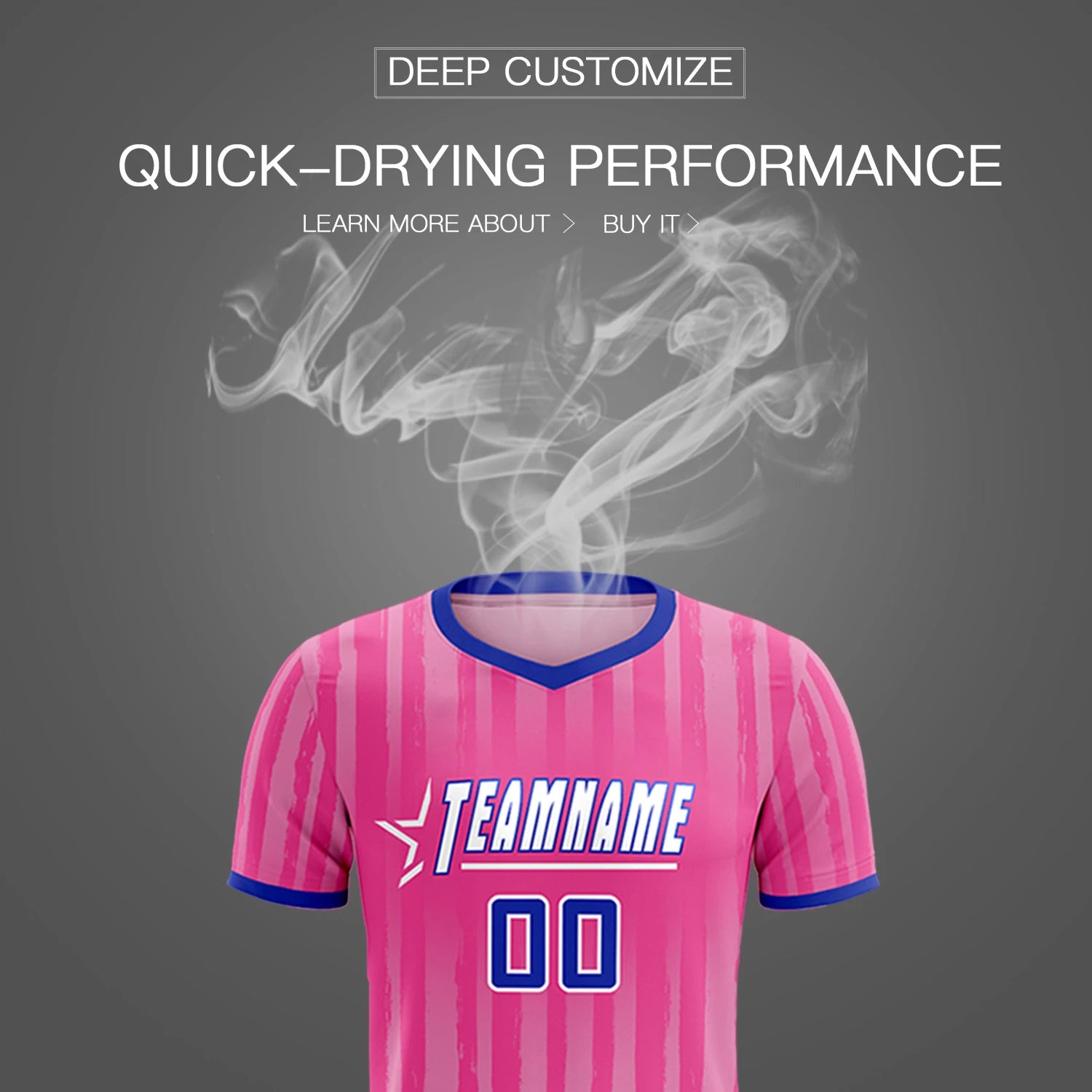 Custom Pink Royal Blue Breathable Soccer Sets Jersey