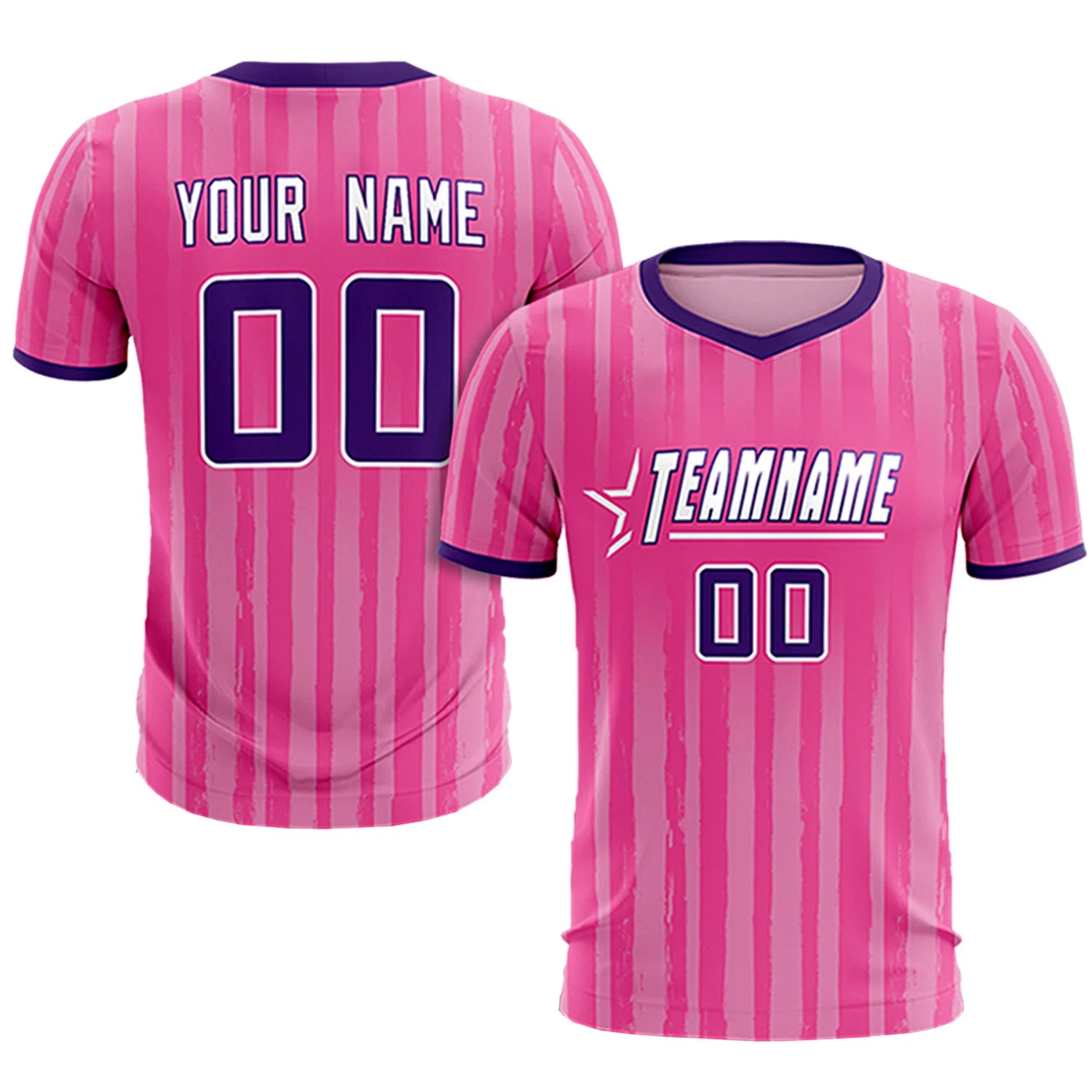 Custom Pink Purple Breathable Soccer Sets Jersey