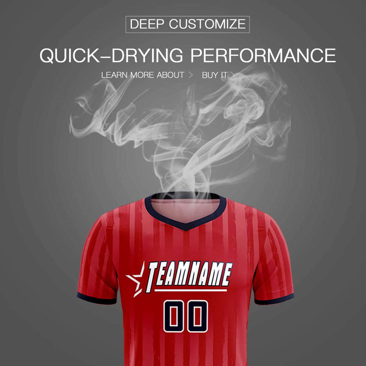 Custom Red Navy Breathable Soccer Sets Jersey