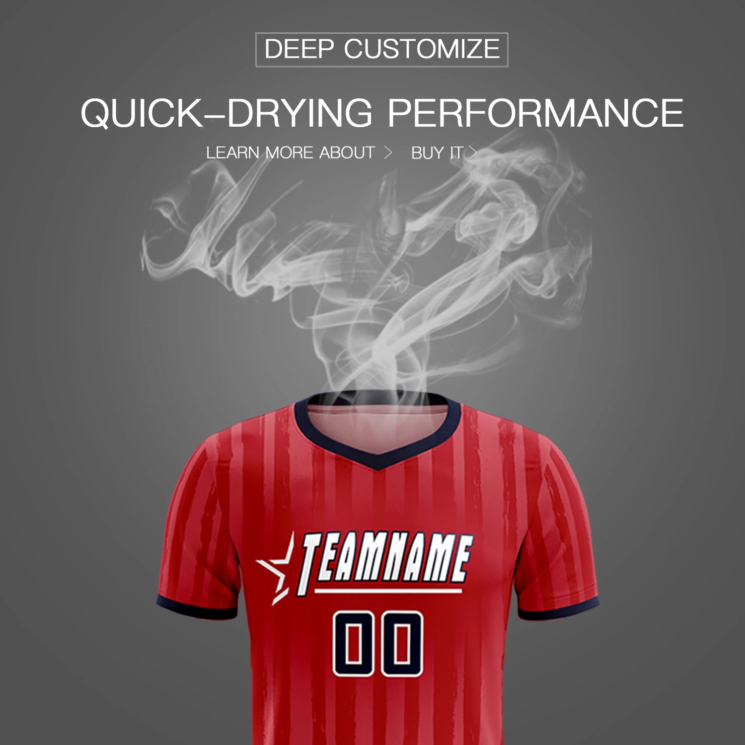 Custom Red Navy Breathable Soccer Sets Jersey
