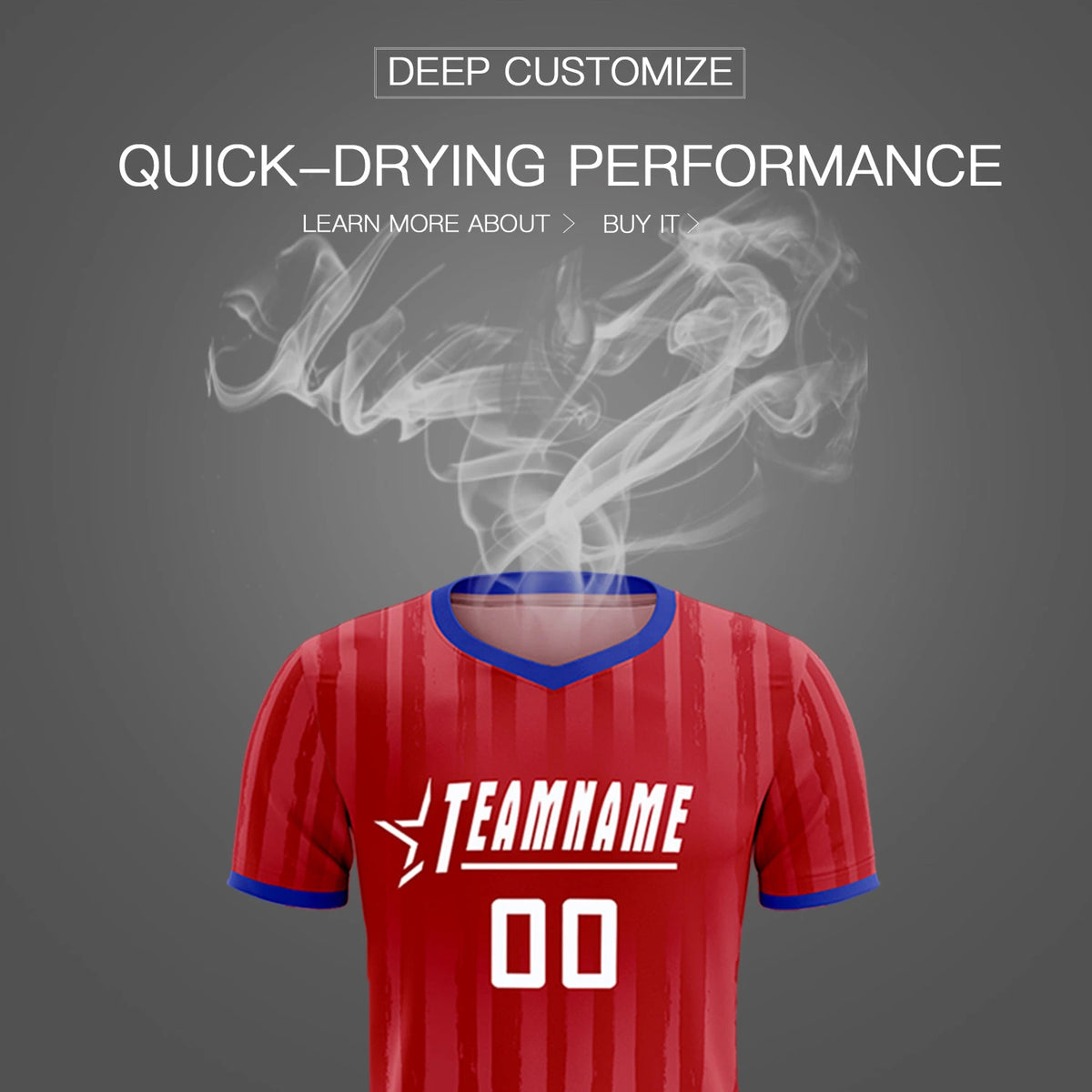 Custom Red Royal Blue Breathable Soccer Sets Jersey