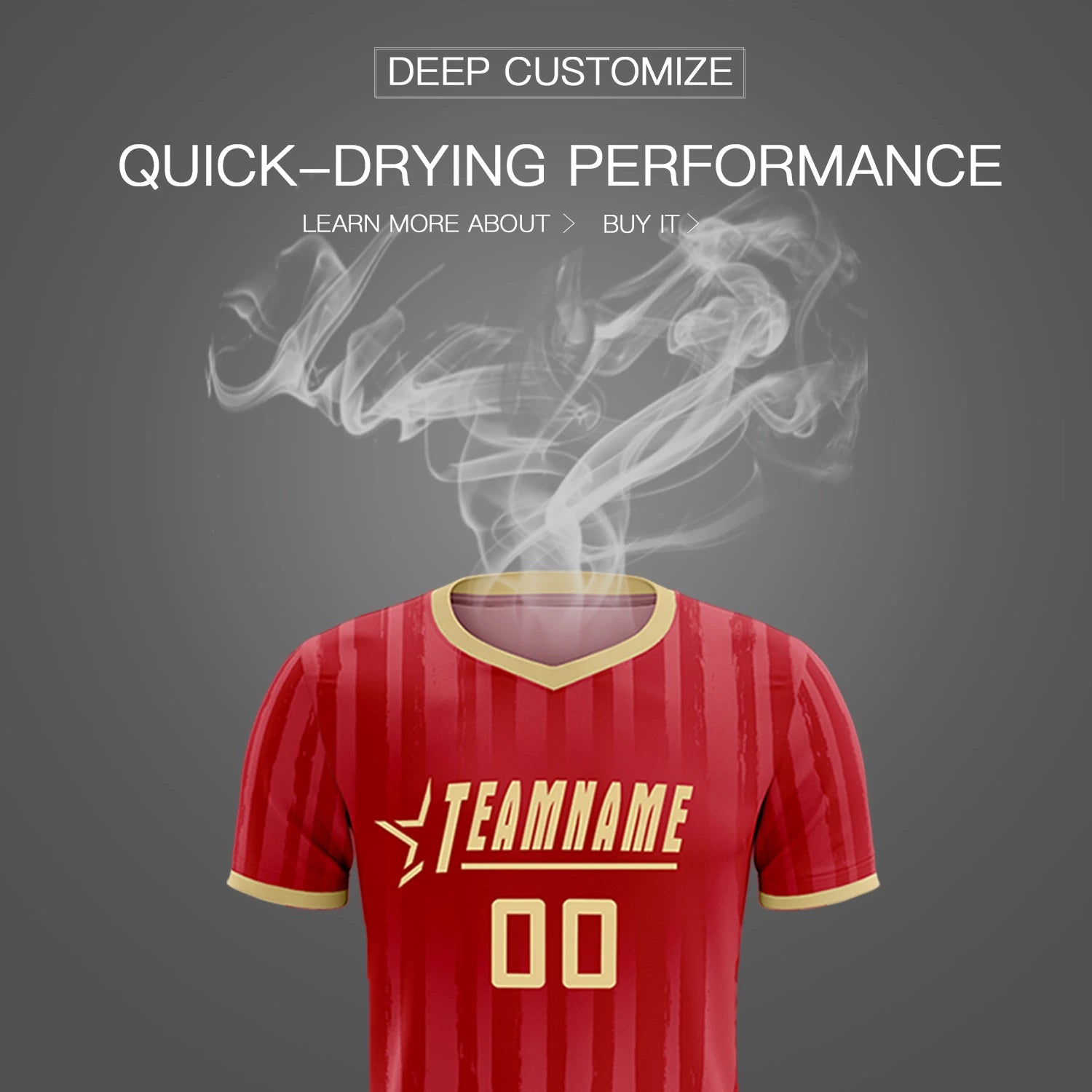 Custom Red Khaki Breathable Soccer Sets Jersey