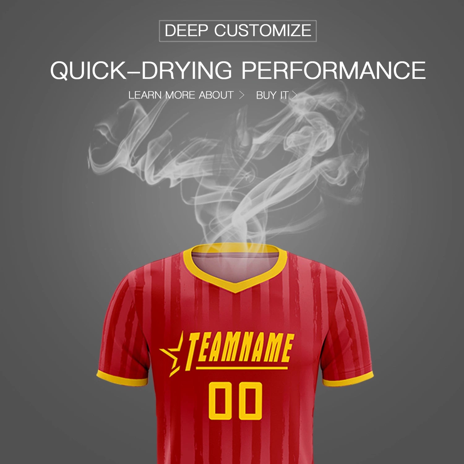 Custom Red Gold 01 Breathable Soccer Sets Jersey