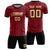 Custom Crimson Black Breathable Soccer Sets Jersey