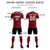 Custom Crimson Black Breathable Soccer Sets Jersey