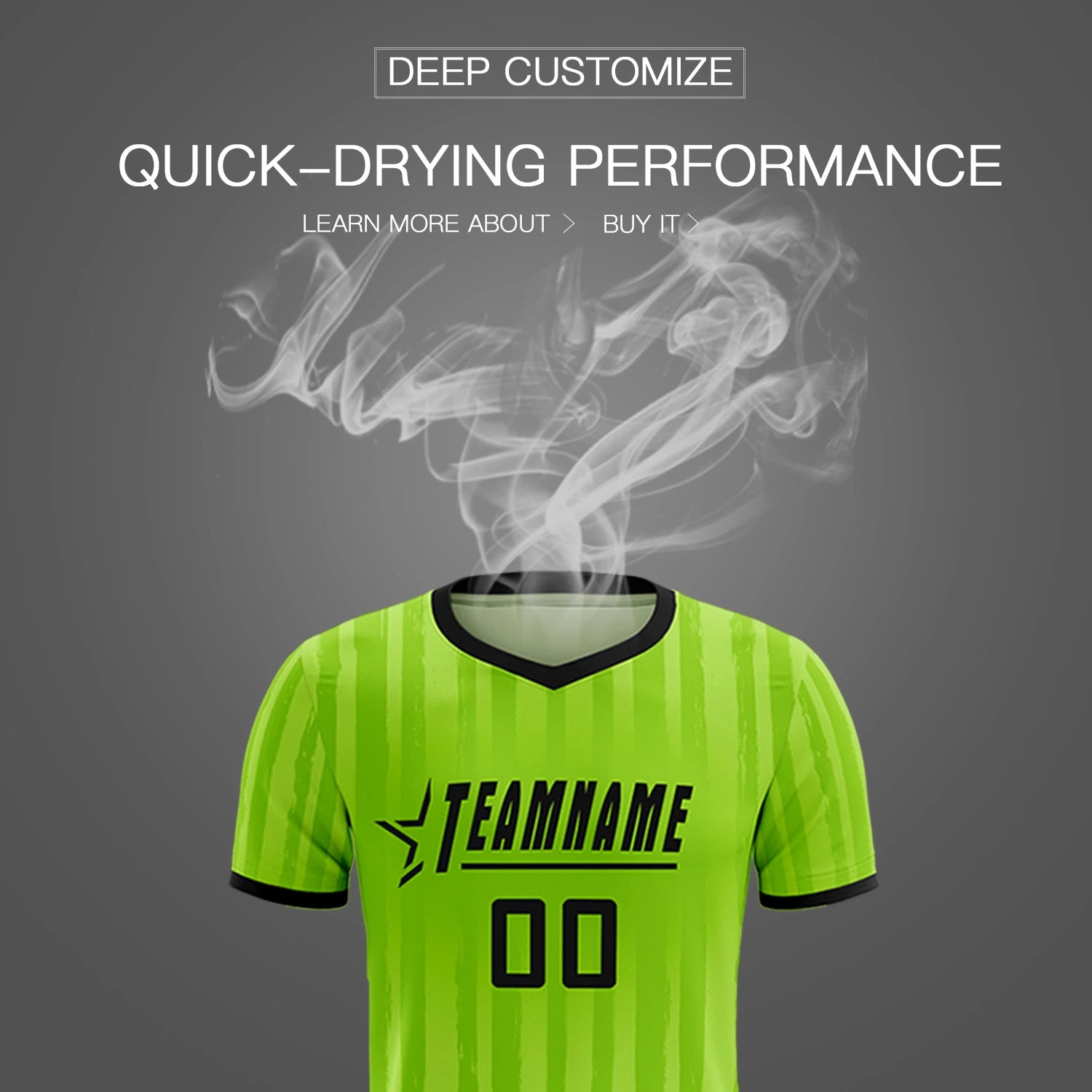 Custom Neon Green Black Breathable Soccer Sets Jersey