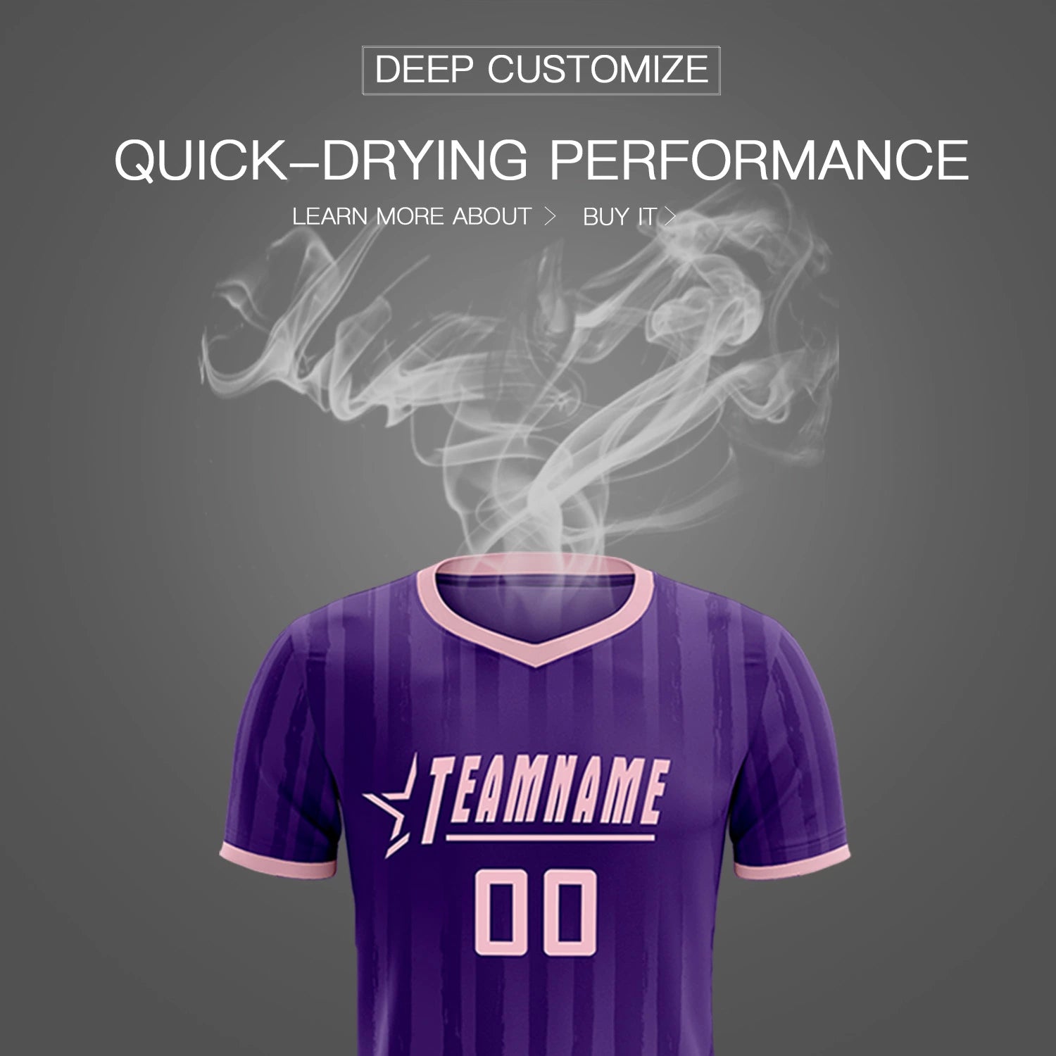 Custom Purple Light Pink Breathable Soccer Sets Jersey