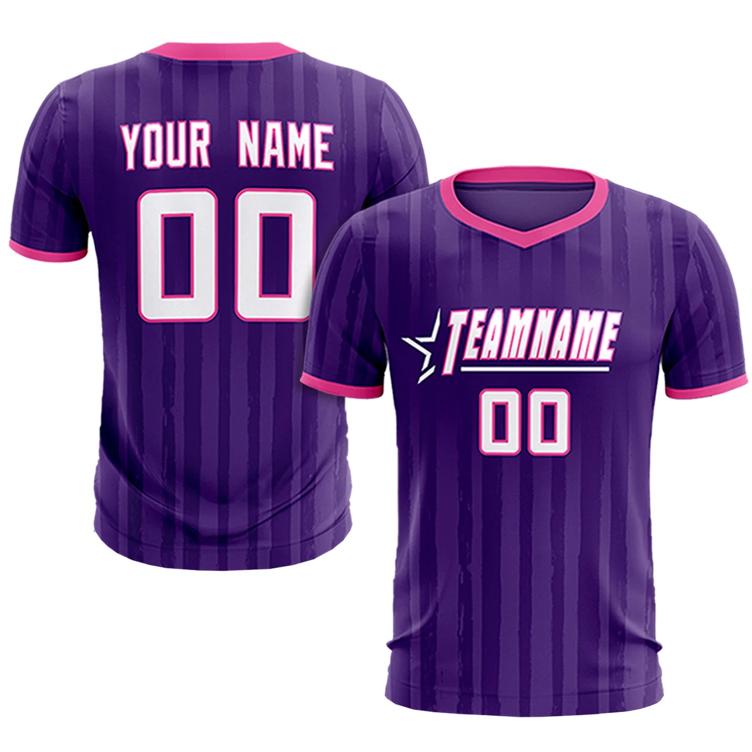 Custom Purple Pink Breathable Soccer Sets Jersey