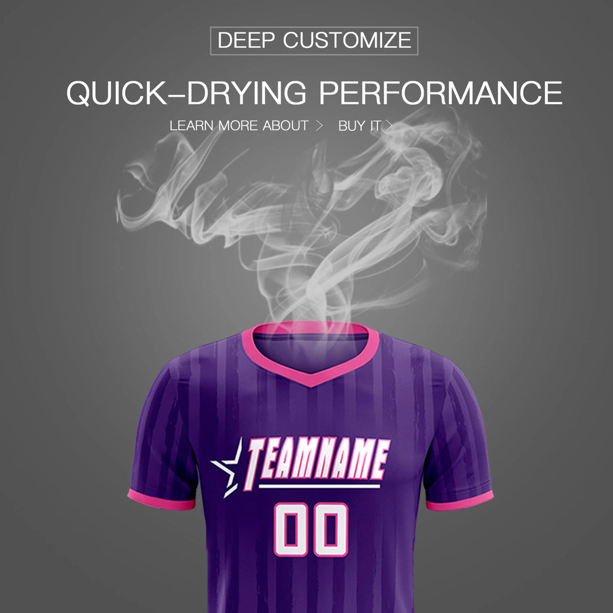 Custom Purple Pink Breathable Soccer Sets Jersey