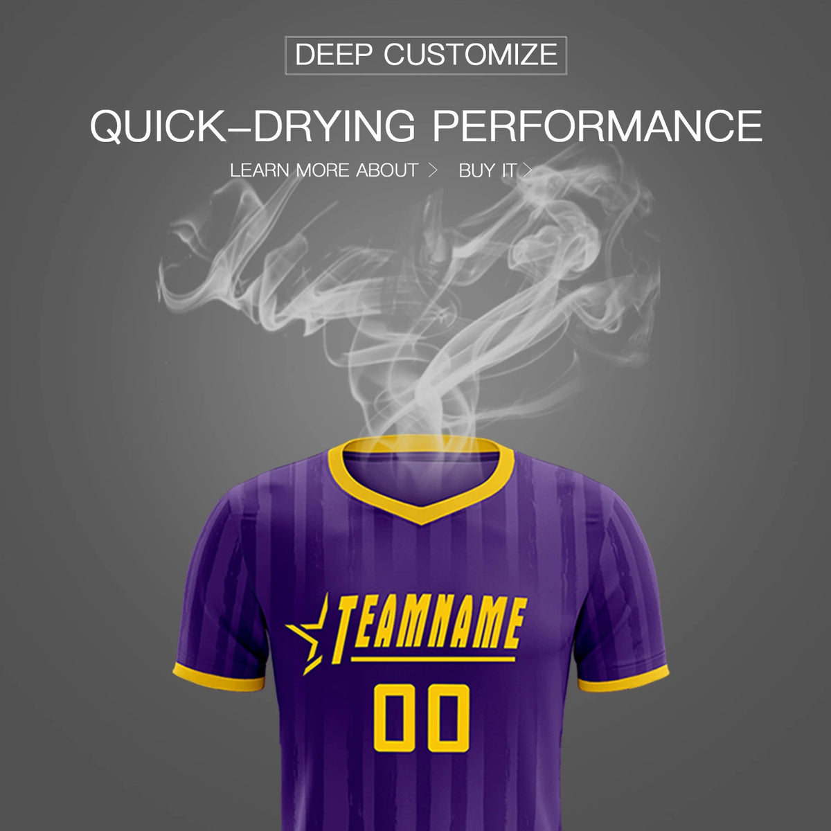 Custom Purple Gold 01 Breathable Soccer Sets Jersey