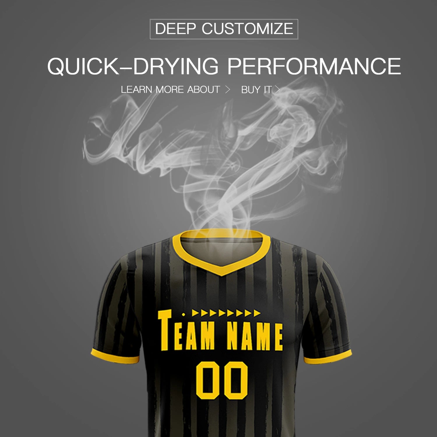 Custom Black Gold 01 Breathable Soccer Sets Jersey