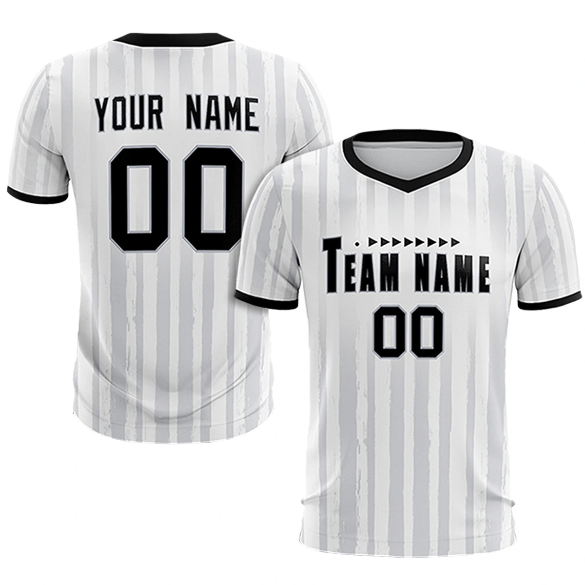 Custom White Black Breathable Soccer Sets Jersey