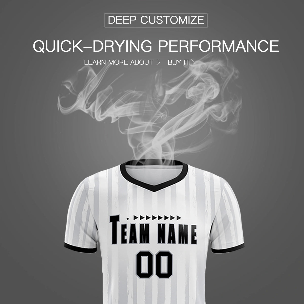 Custom White Black Breathable Soccer Sets Jersey