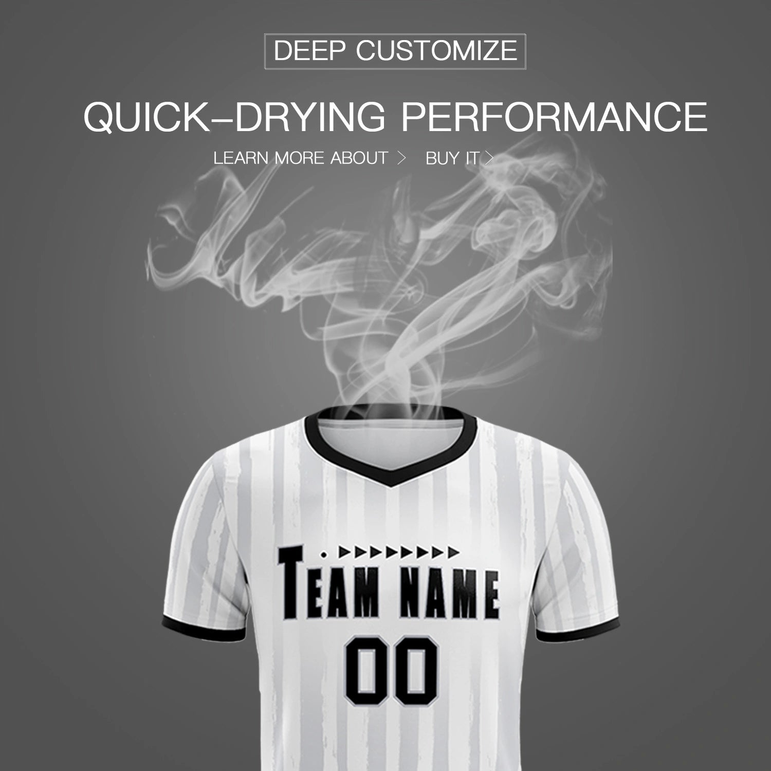 Custom White Black Breathable Soccer Sets Jersey
