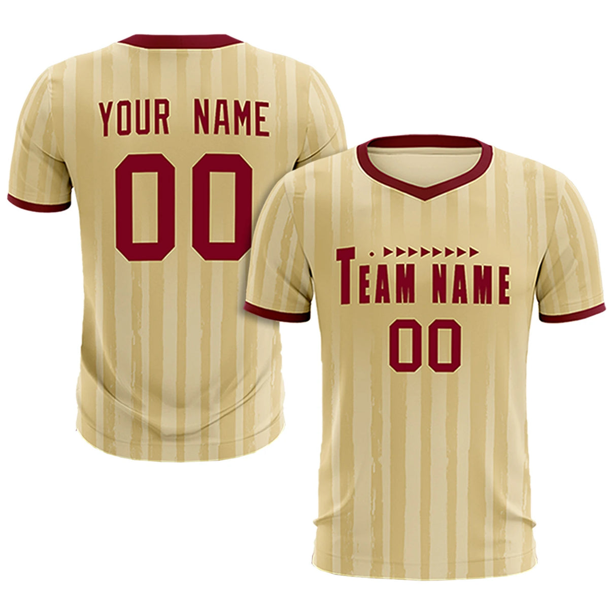 Custom Khaki Crimson Breathable Soccer Sets Jersey