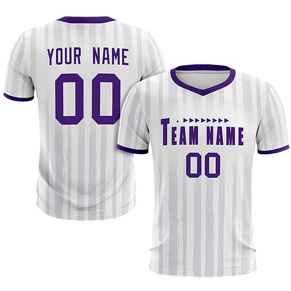 Custom White Purple Breathable Soccer Sets Jersey