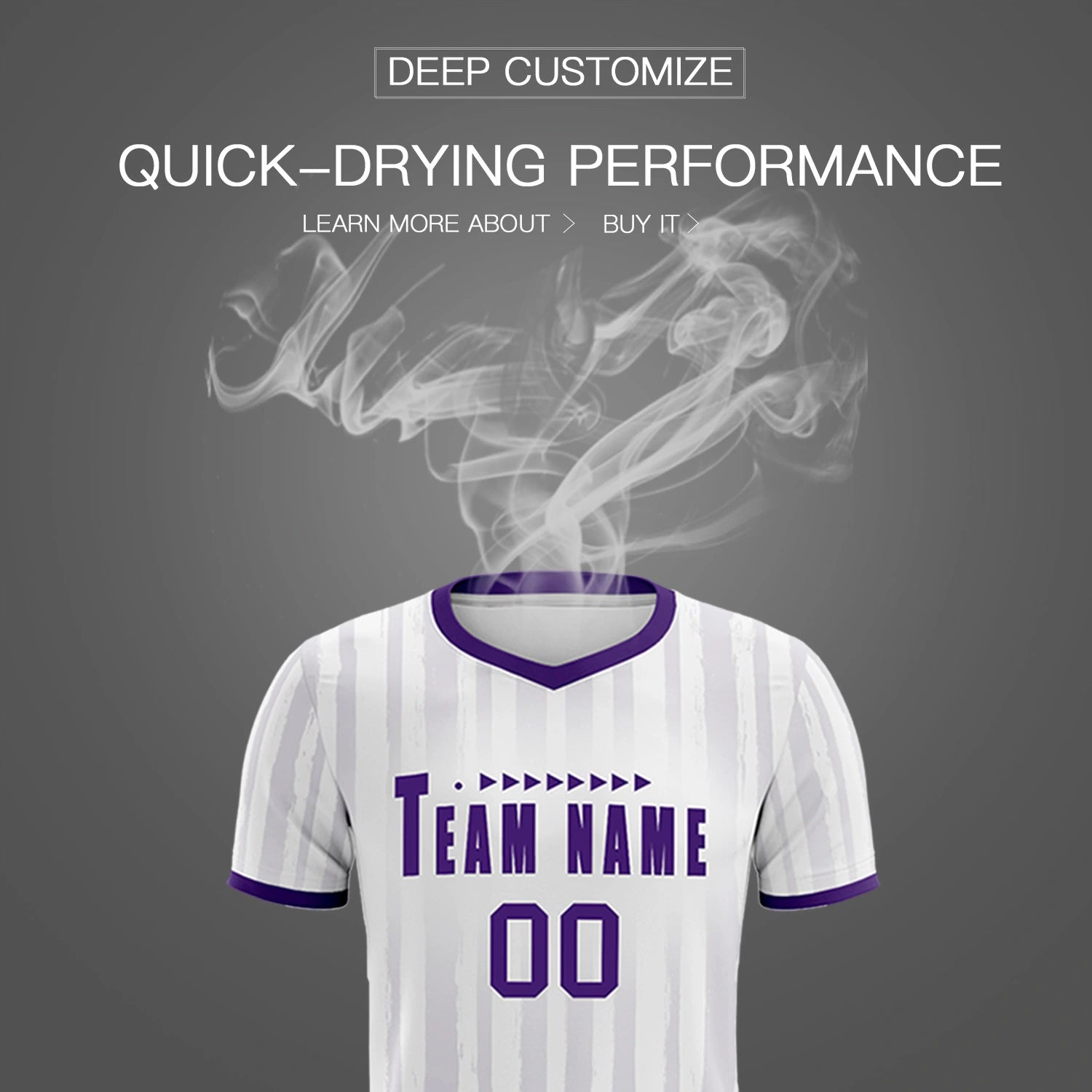 Custom White Purple Breathable Soccer Sets Jersey